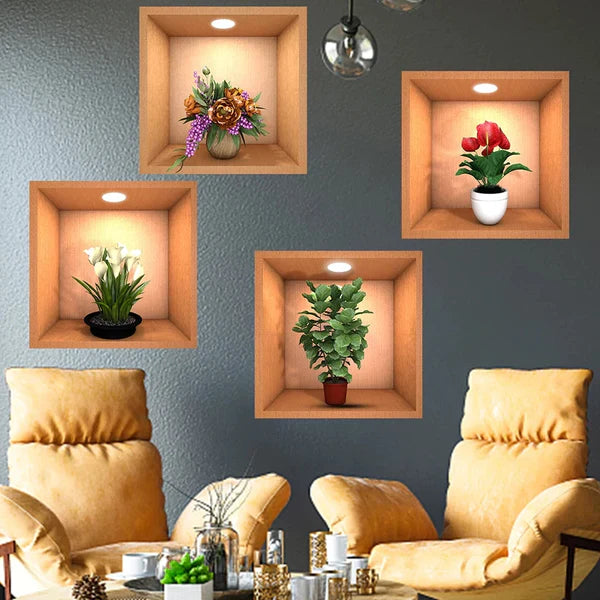 3d Flower wall paper sticker (3 Pcs Set)