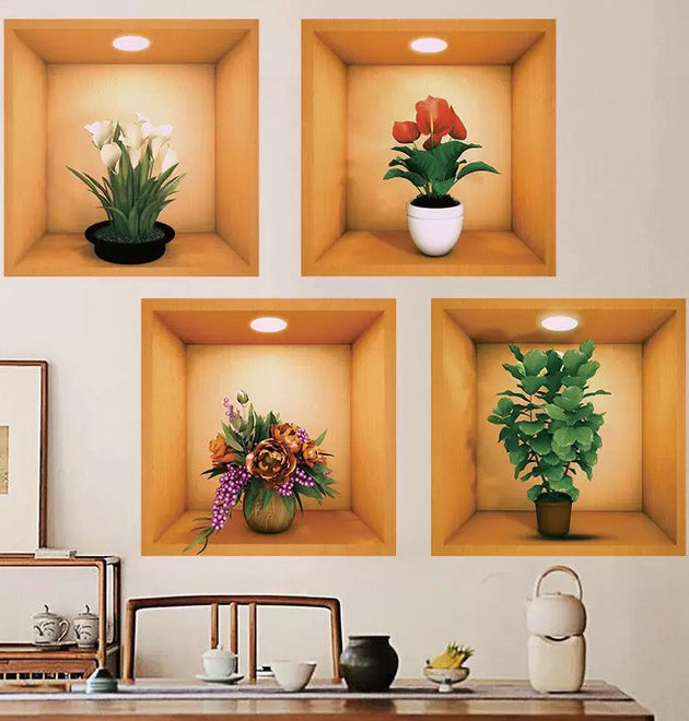 3d Flower wall paper sticker (3 Pcs Set)