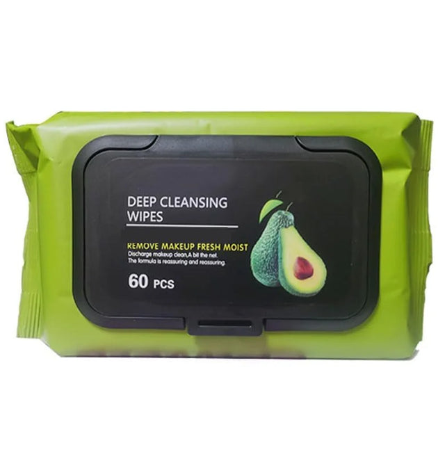 Deep Cleansing Makeup Remover Wipes with Plant Extracts (Pack of 60)