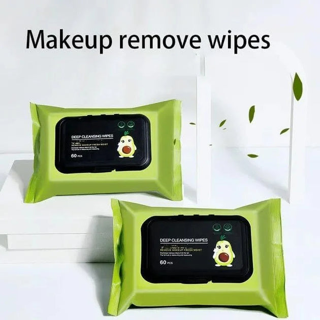 Deep Cleansing Makeup Remover Wipes with Plant Extracts (Pack of 60)