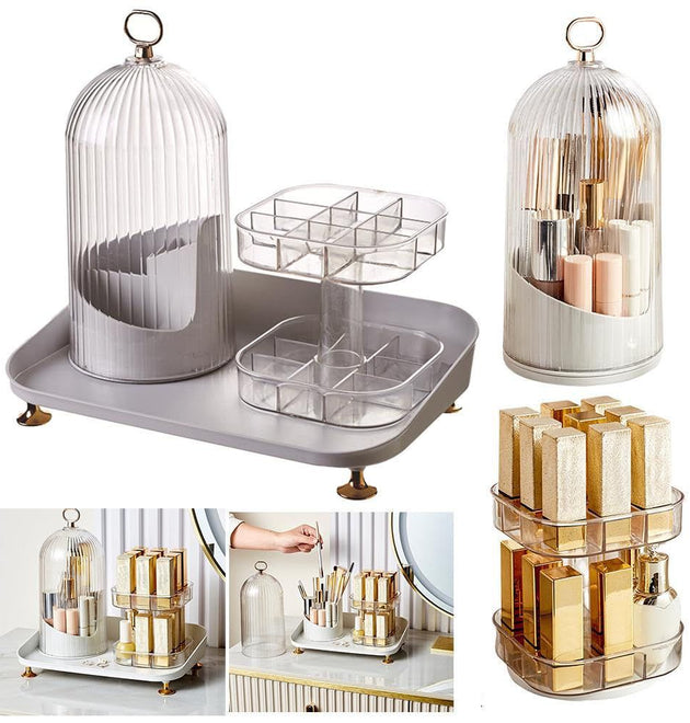 360 Rotating Diamond Acrylic Makeup Organizer