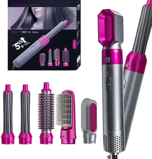 5 in 1 Hair Styler Professional Multi-Function Hair Dryer, Curler, Straightener & Hot Air Comb