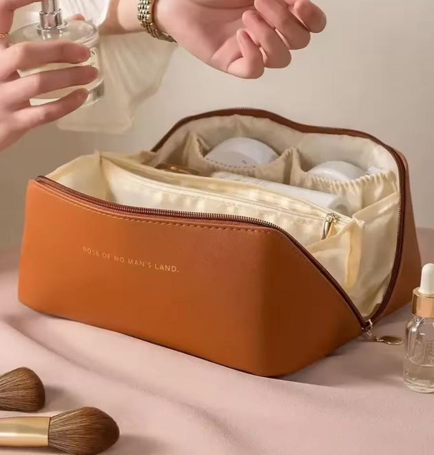 Large Capacity Makeup & Toiletry Organizer Bag — Travel Friendly Cosmetic Storage Bag for Women