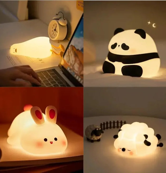 Silicone LED Night Light Cute Rabbit Touch Sensor Lamp