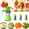 3-in-1 Tabletop Vegetable Grater & Slicer — Manual Drum Cutter with Interchangeable Blades