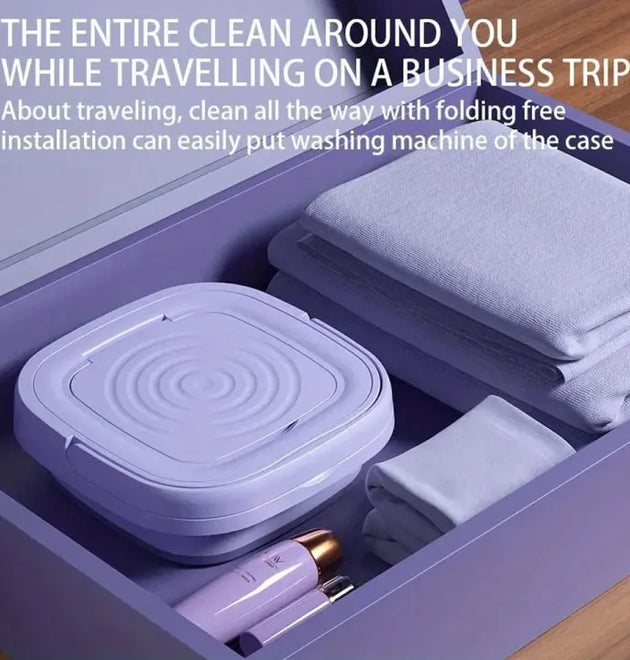 Portable Mini Folding Washing Machine & Dryer — Compact Laundry Solution