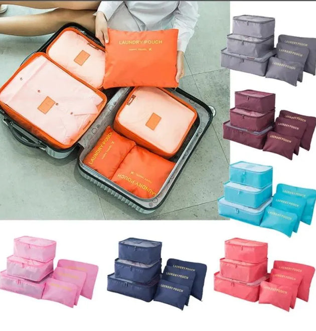 6-Piece Travel Storage Bag Set — Packing Organizer Cubes