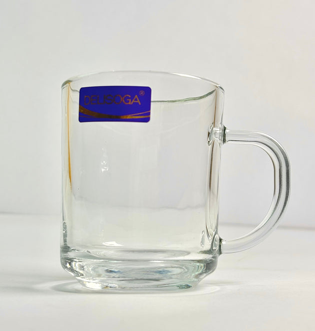 Delisoga Premium Crystal Glass Cup Set — 6 Pieces for Hot & Cold Beverages - ZB24