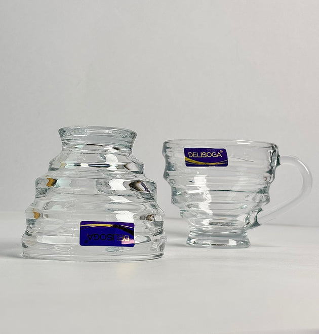 Delisoga Premium Crystal Glass Cup Set — 6 Pieces for Hot & Cold Beverages - DSZB245